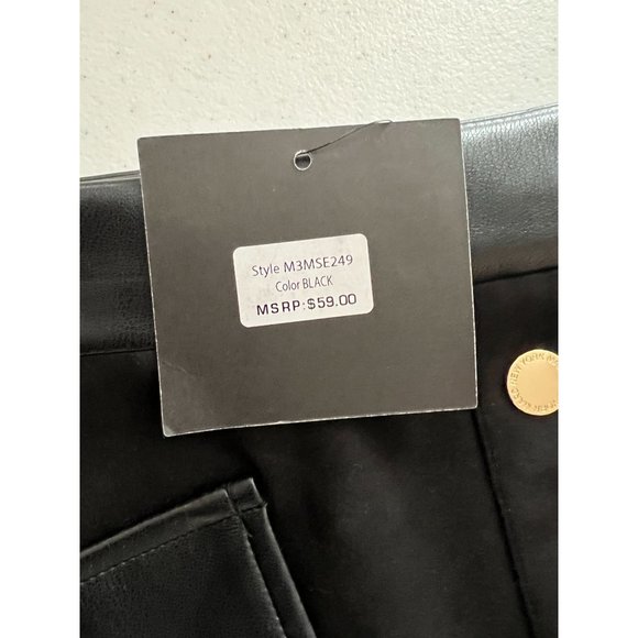 Andrew Marc NWT Sz XL Black  Faux Leather/Suede A-Line Pull On Skirt - Picture 8 of 9